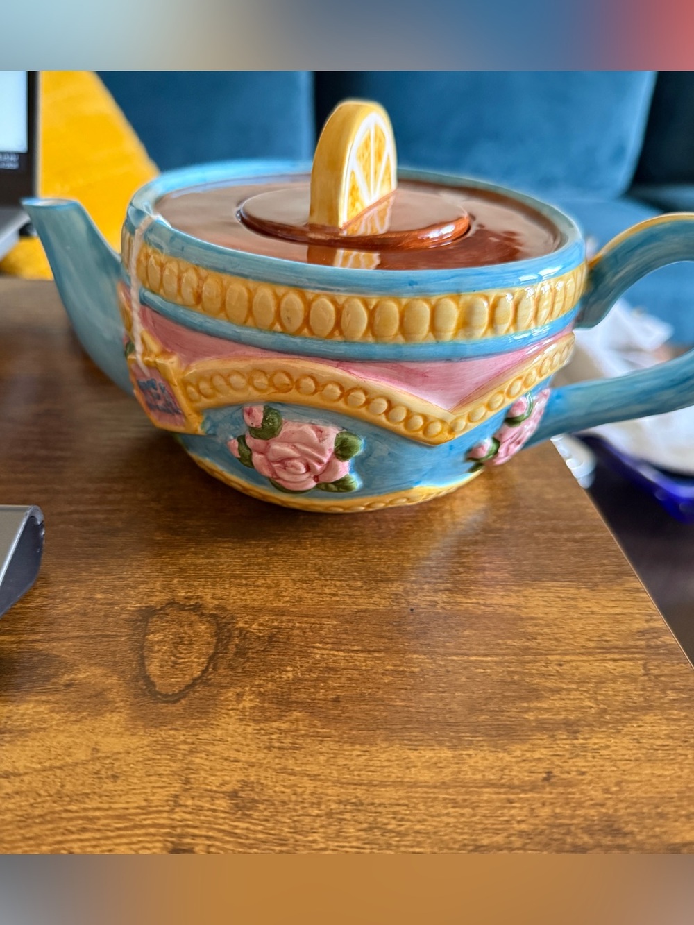 FITZ AND FLOYD Omnibus teapot OCI 1995 lemon slice top